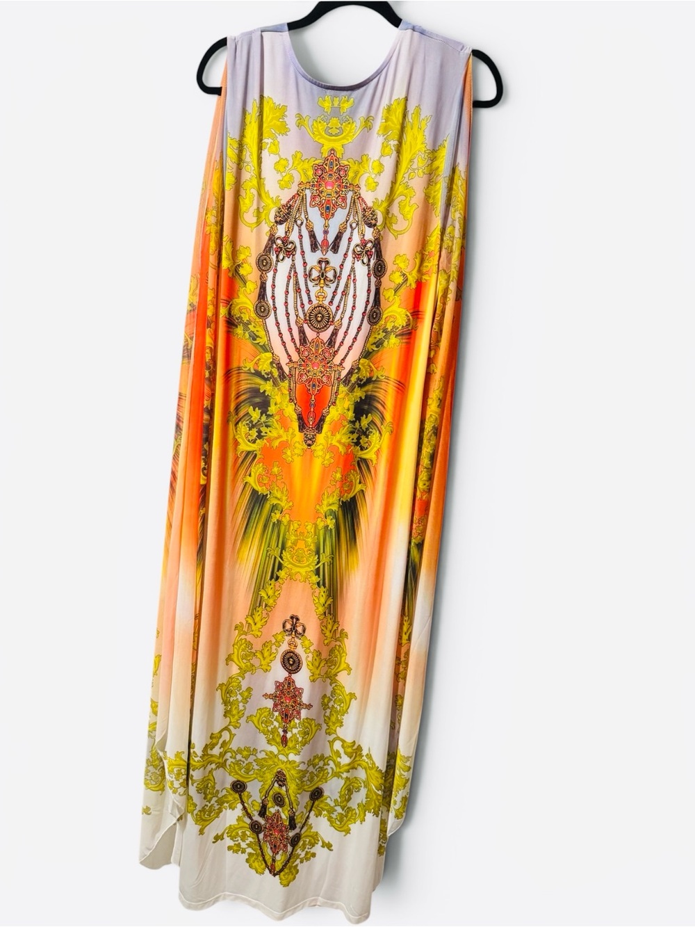 VENUS Elegant Bright Print Maxi Dress with Dramatic Sleeves - Picture 6 of 10